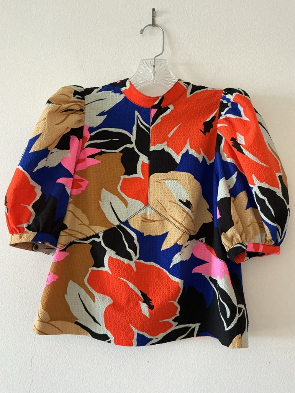 Ted  Baker London Floral Puff Sleeve Top Sz 1